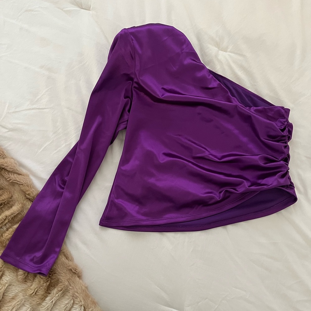 Express Purple One Shoulder Blouse